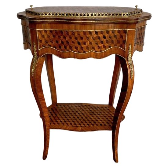 Planter in Marquetry, Louis XV style, Napoleon III period - Mid-19th century