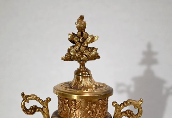 Pair of Marble and Bronze Cassolettes – 1920