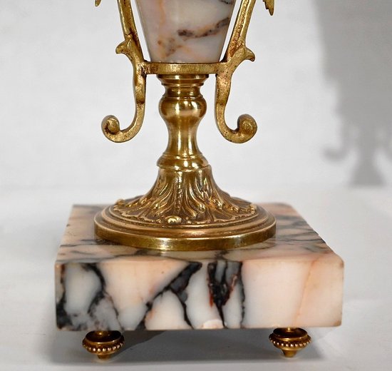 Pair of Marble and Bronze Cassolettes – 1920