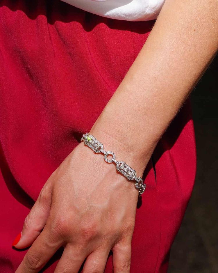 Bracciale Art Déco con diamanti da 5,70 ct in platino