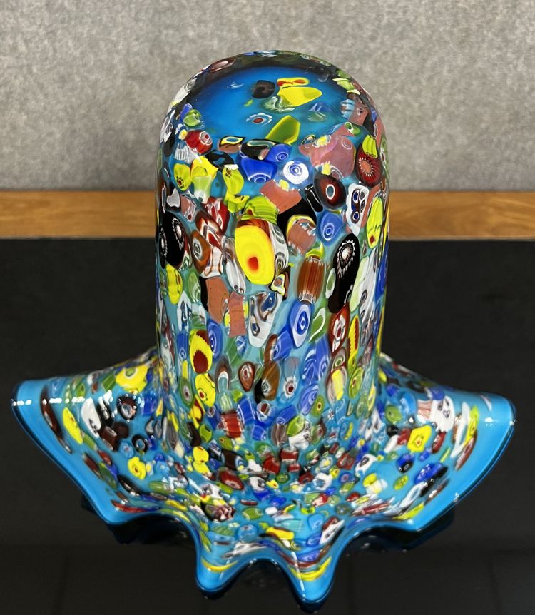 Große Murano-Glasvase mit Millefiori-Dekor – 20. Jahrhundert