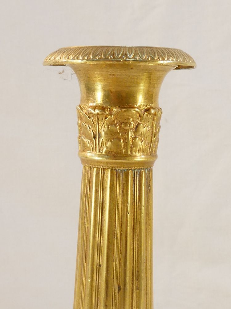 Coppia di candelieri in bronzo d'epoca, restaurati