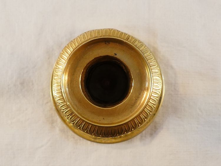 Coppia di candelieri in bronzo d'epoca, restaurati