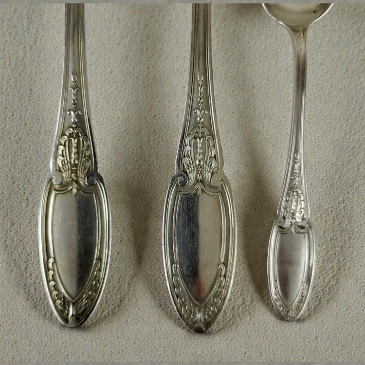 61-piece silver-plated cutlery set from Maison Ercuis, Empire model