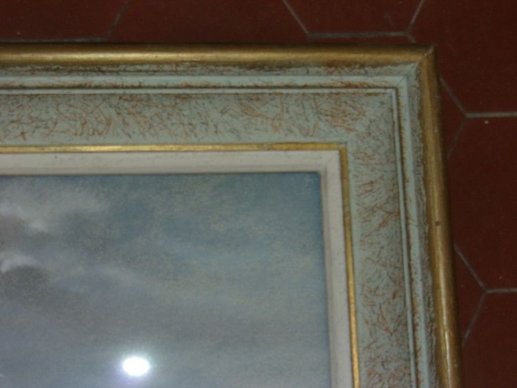 Seaside, pastel by Eugène Sénamaux, 20th century.