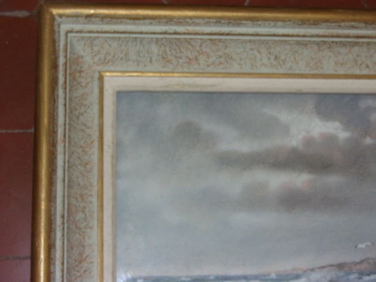Seaside, pastel by Eugène Sénamaux, 20th century.