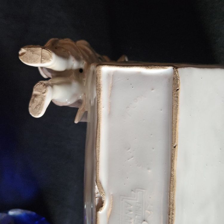 Emile Gallé, earthenware letter holder, signed on the underside and on the top