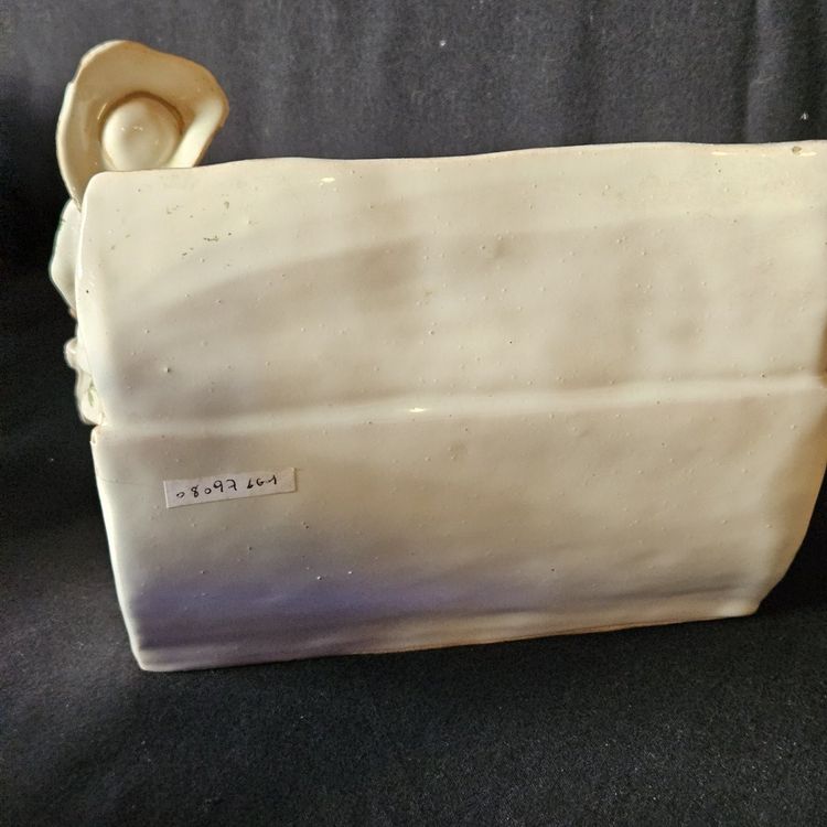 Emile Gallé, earthenware letter holder, signed on the underside and on the top