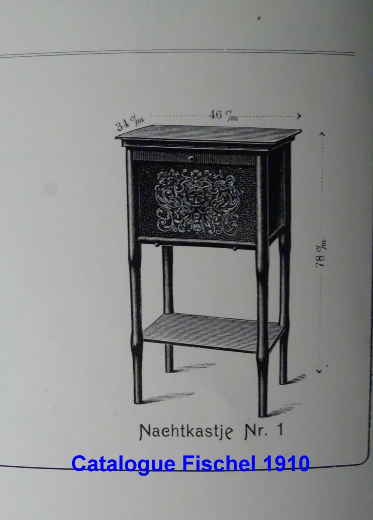 Bedside table, Fischel 1910, in original condition, no. Thonet