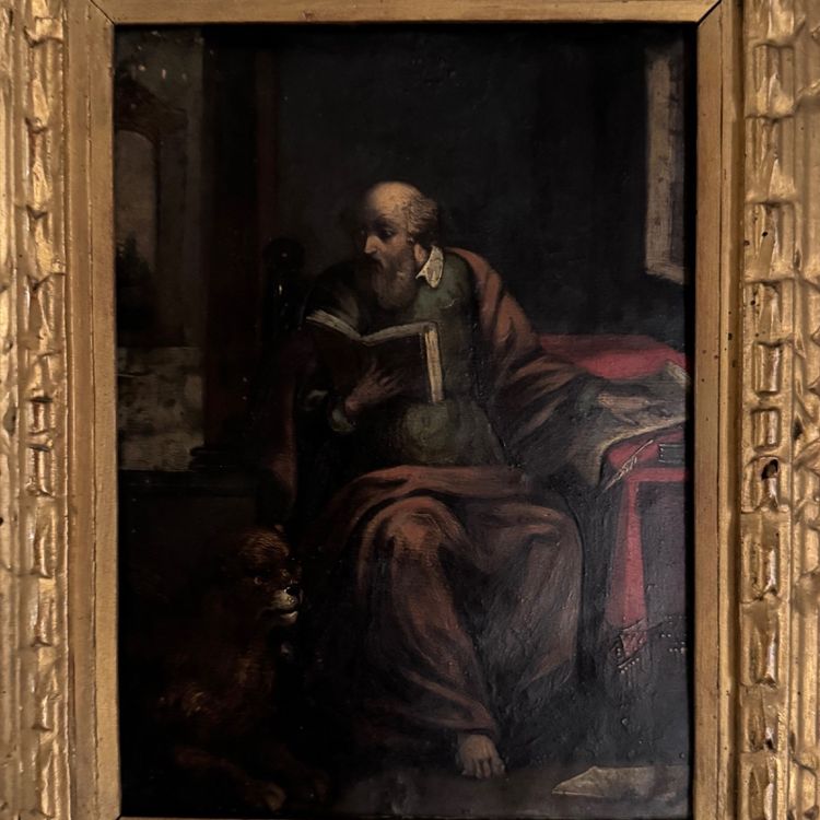 17th-century oil on copper depicting Saint Jerome