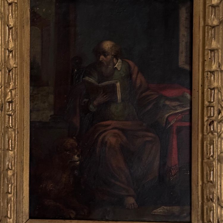 17th-century oil on copper depicting Saint Jerome