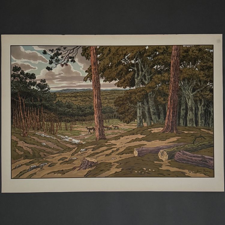 Lithographie par Henri Rivière Les Aspects de la Nature - La Forêt