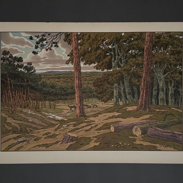 Lithographie par Henri Rivière Les Aspects de la Nature - La Forêt