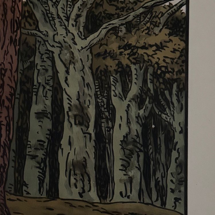 Lithographie par Henri Rivière Les Aspects de la Nature - La Forêt