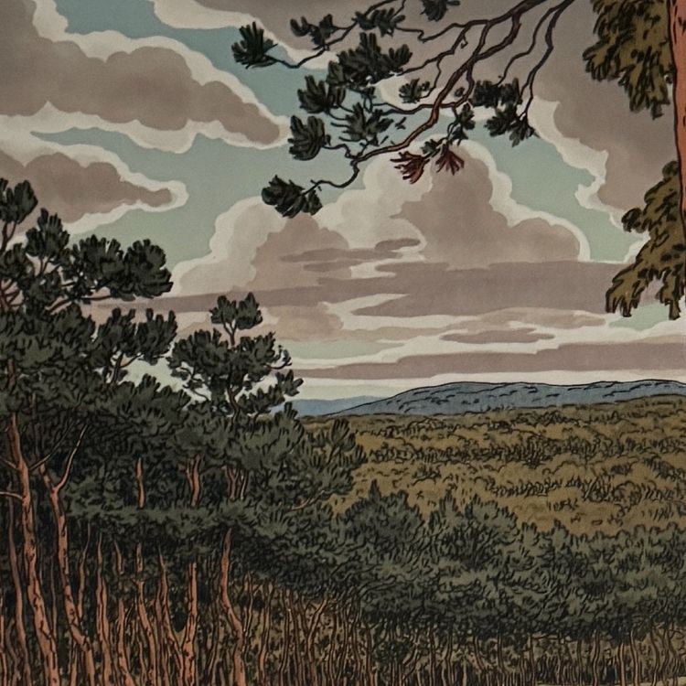 Lithographie par Henri Rivière Les Aspects de la Nature - La Forêt