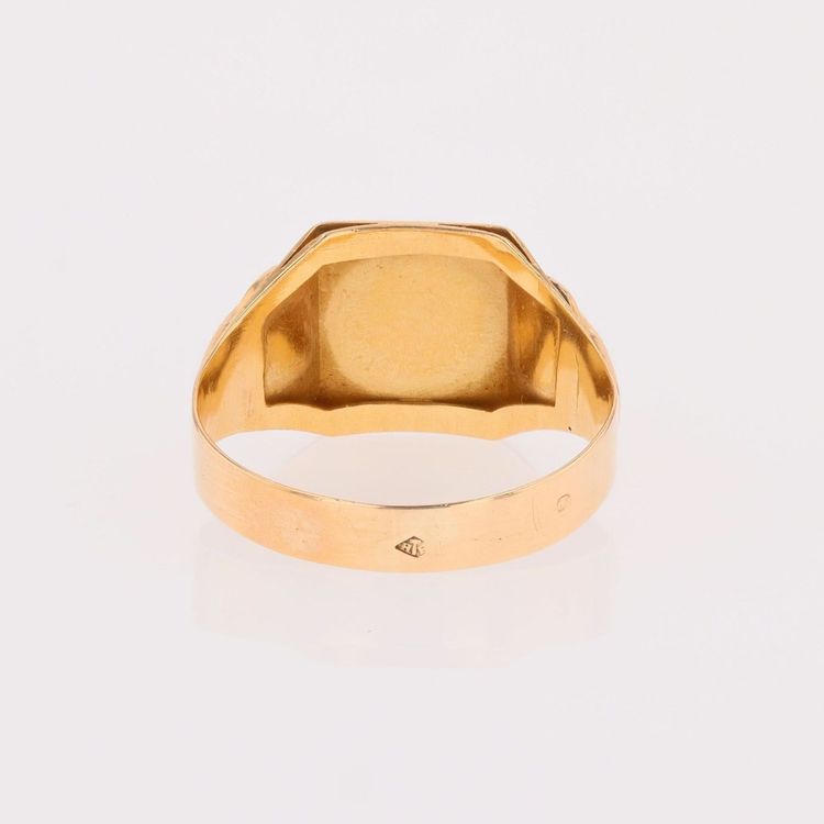 Delicate Antique Rose Gold Signet Ring With Initials