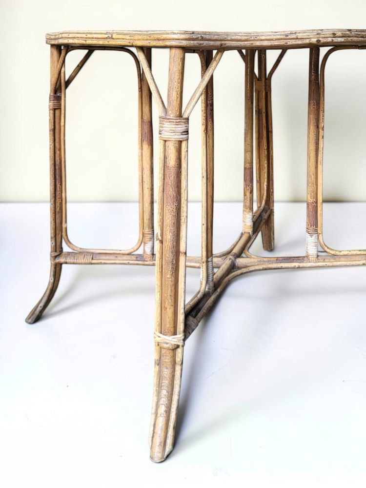 Natural rattan table, circa 1960–1970 
