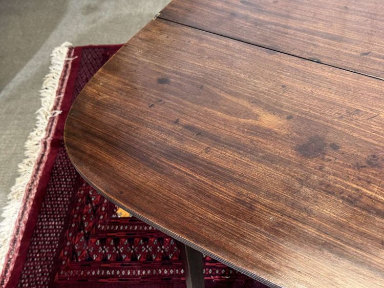 Table console demi lune anglaise en acajou 19ème