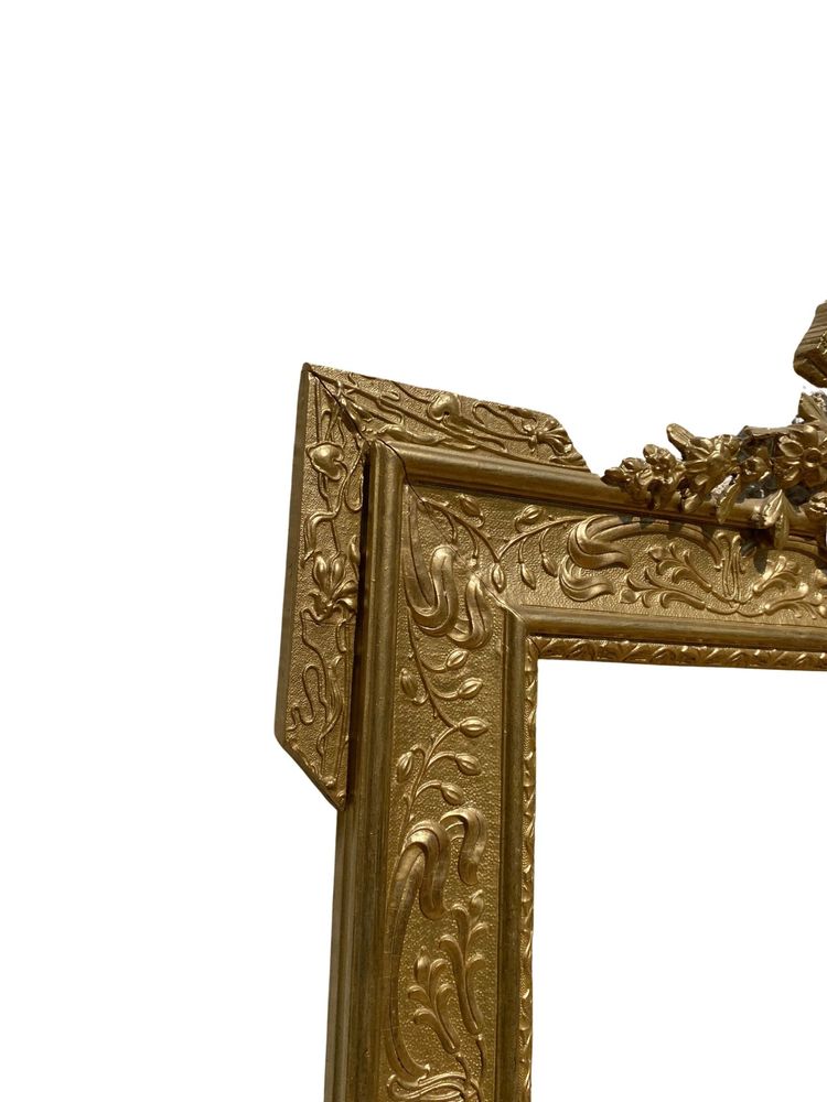 Großer Stuck- und vergoldeter Holzspiegel aus dem 19. Jahrhundert – Stil Louis XVI – 80 cm x 145 cm