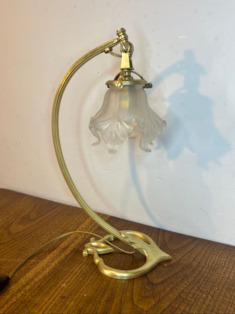 Jugendstil-Herzlampe von Auguste Delafontaine