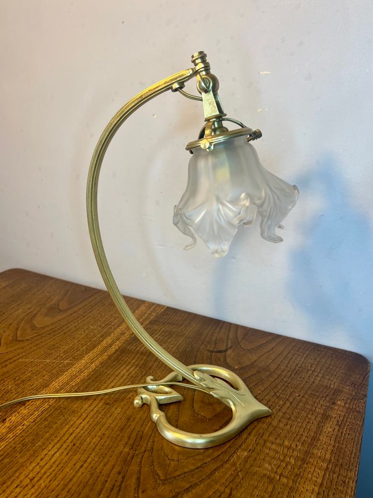 Jugendstil-Herzlampe von Auguste Delafontaine