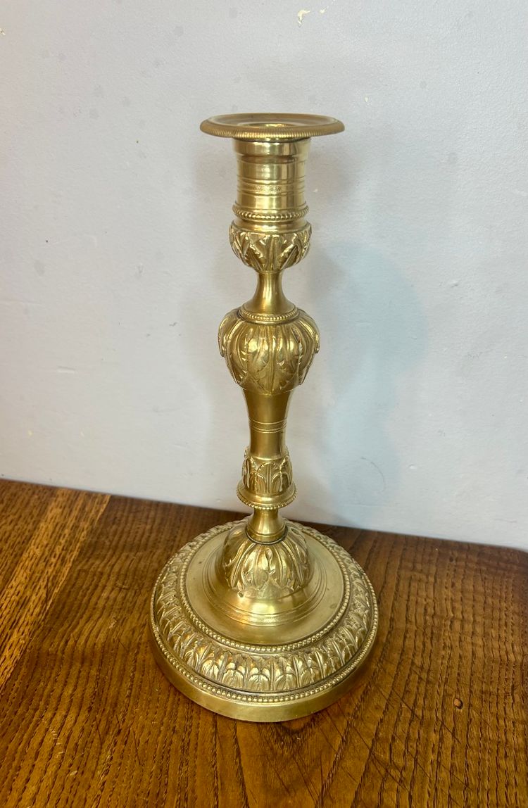 Pair of large Louis XVI style candlesticks/flaps