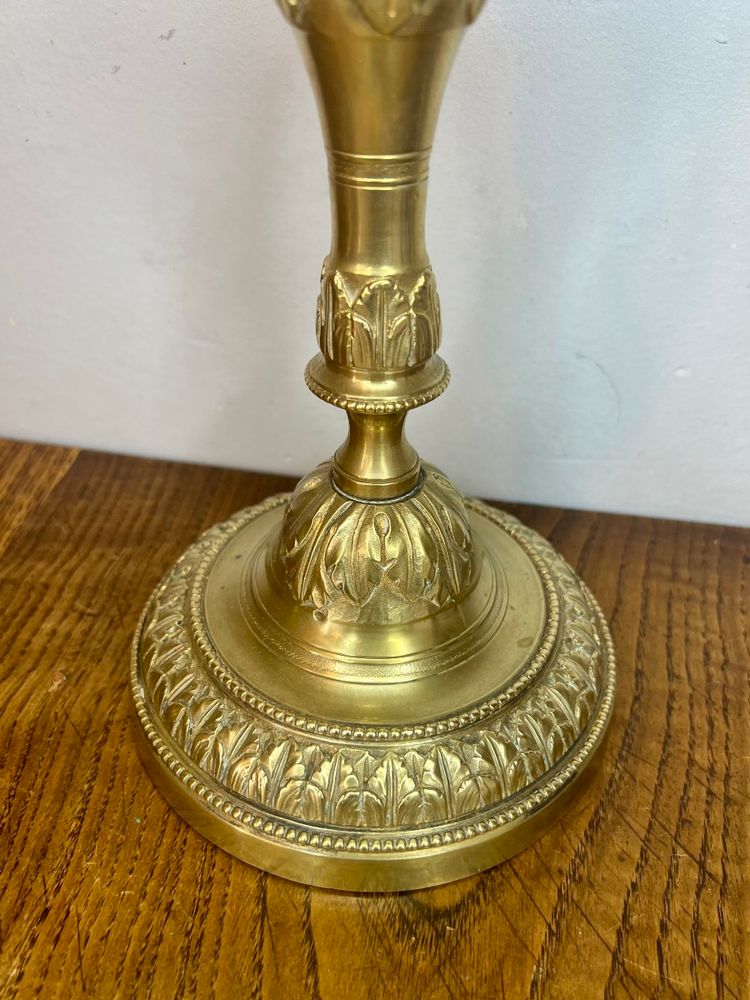Pair of large Louis XVI style candlesticks/flaps