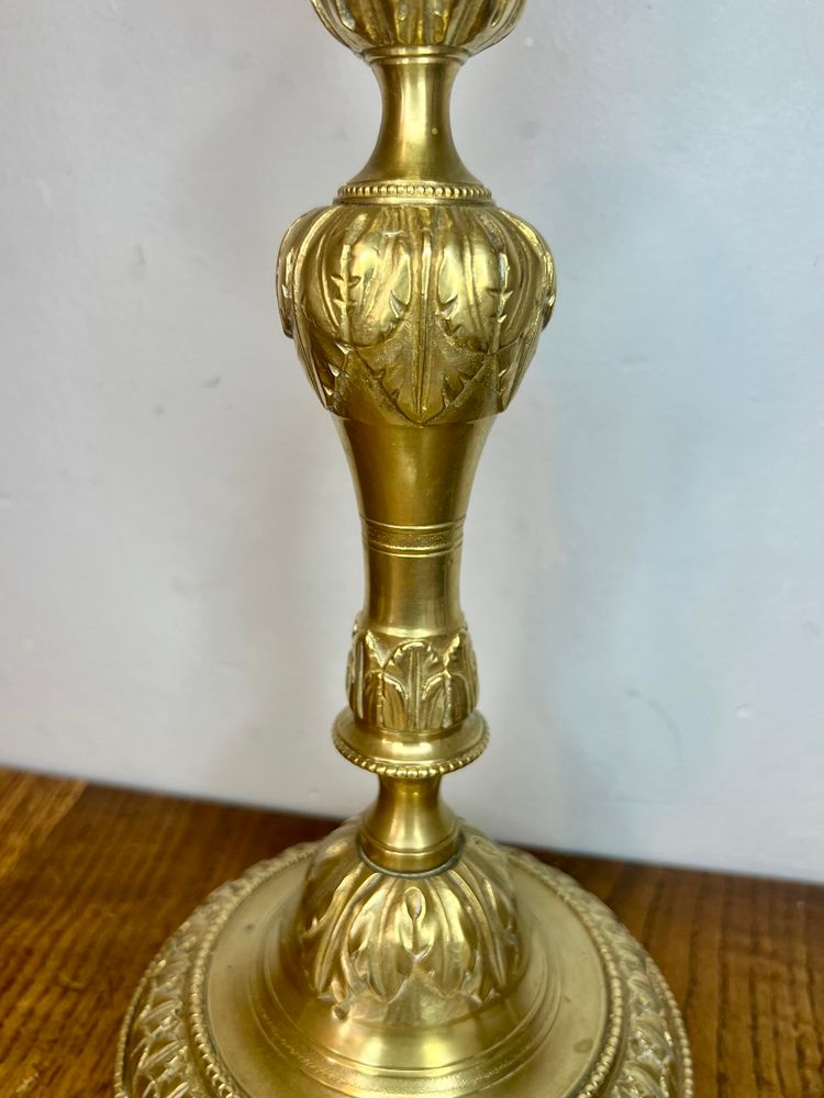 Pair of large Louis XVI style candlesticks/flaps