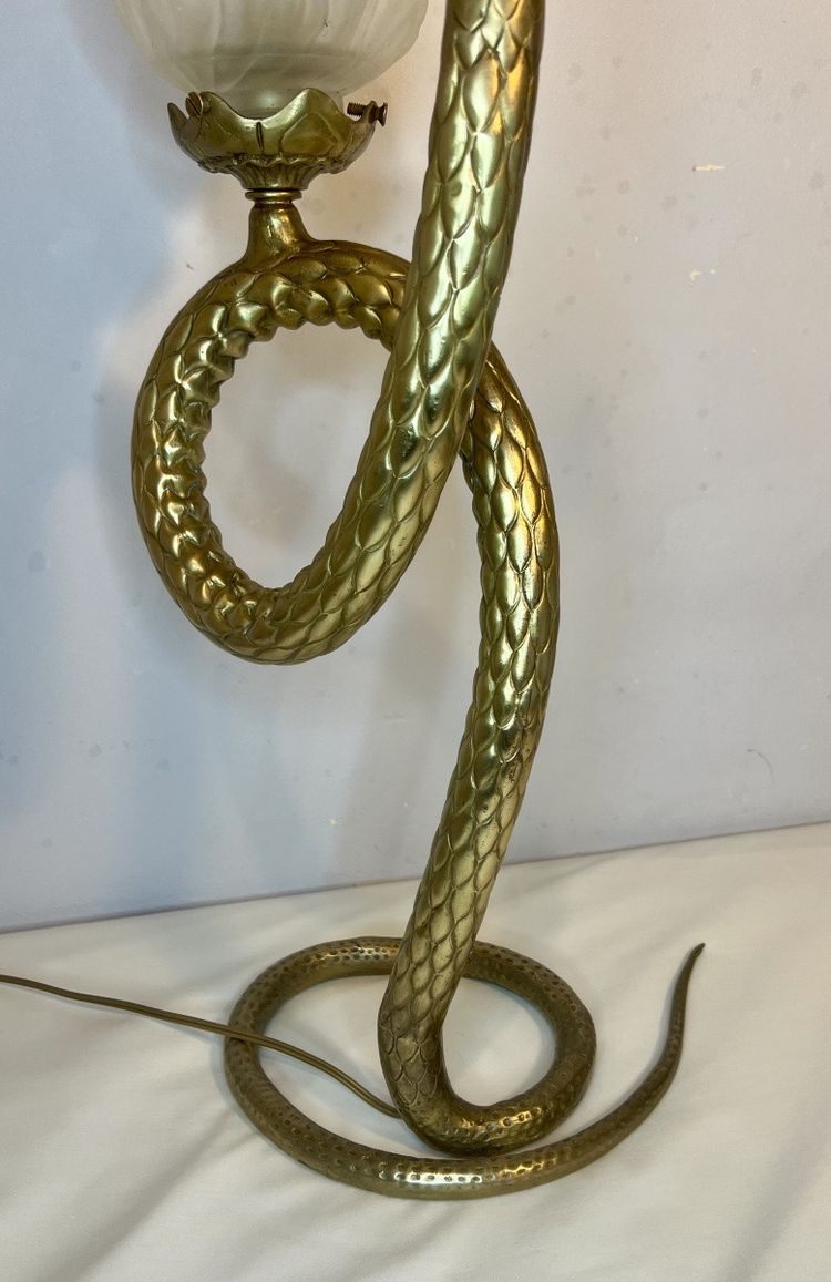 Bronze cobra snake lamp