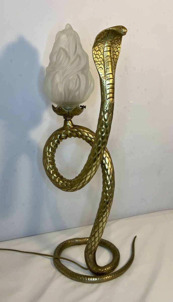 Bronze cobra snake lamp