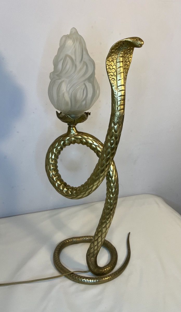 Bronze cobra snake lamp