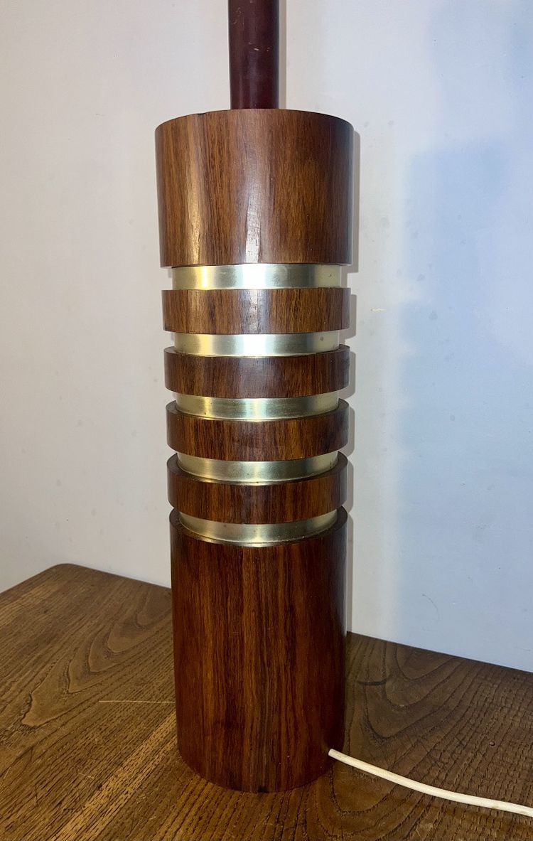 Lampada da terra in mogano degli anni '70