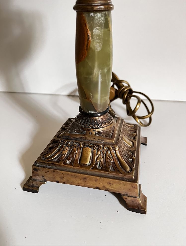 19th century electrified oil lamp.