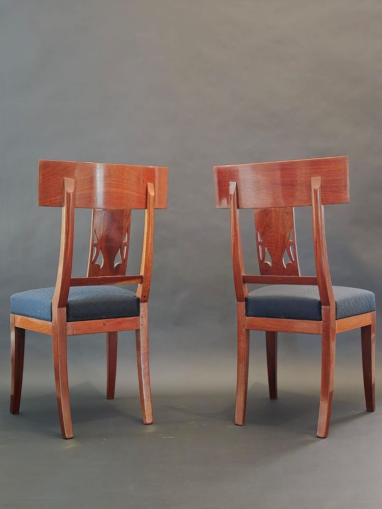 Jacob Frères / Château de Bois Préau, pair of Consulate period chairs.