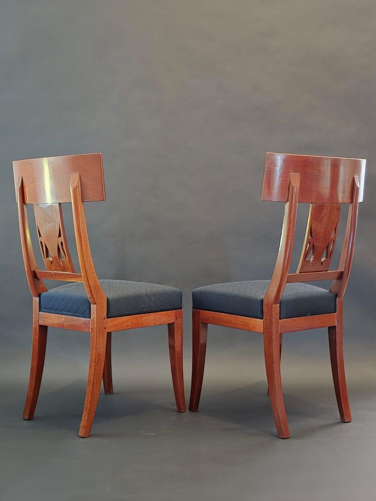 Jacob Frères / Château de Bois Préau, pair of Consulate period chairs.