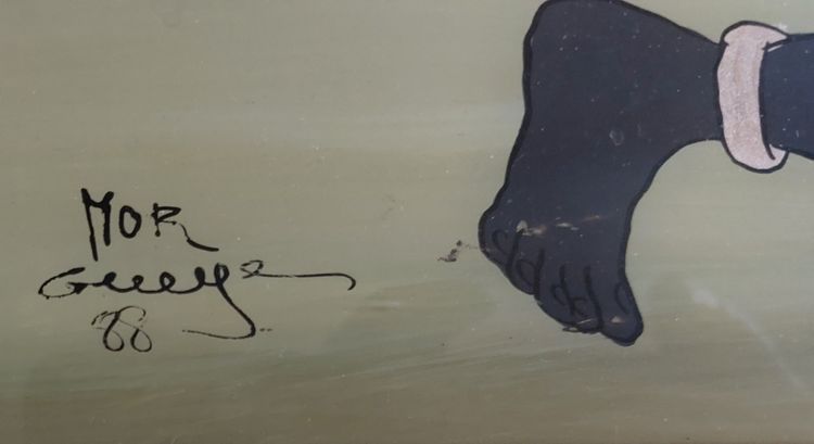 Mor Gueye (1929–2016) – Mutterschaft – Gemälde auf Glas – 1988