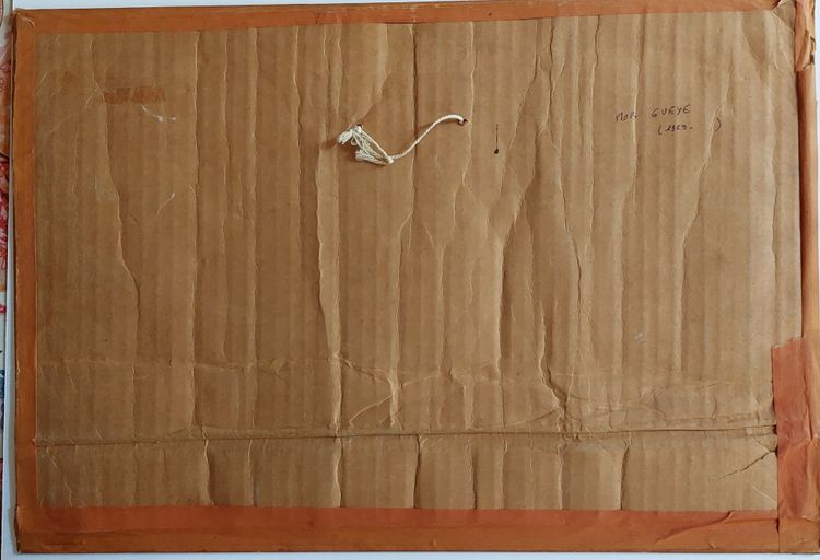 Mor Gueye (1929–2016) – Mutterschaft – Gemälde auf Glas – 1988