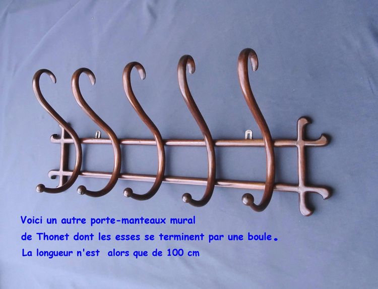 Appendiabiti da parete THONET a 5 curve, 1900 circa