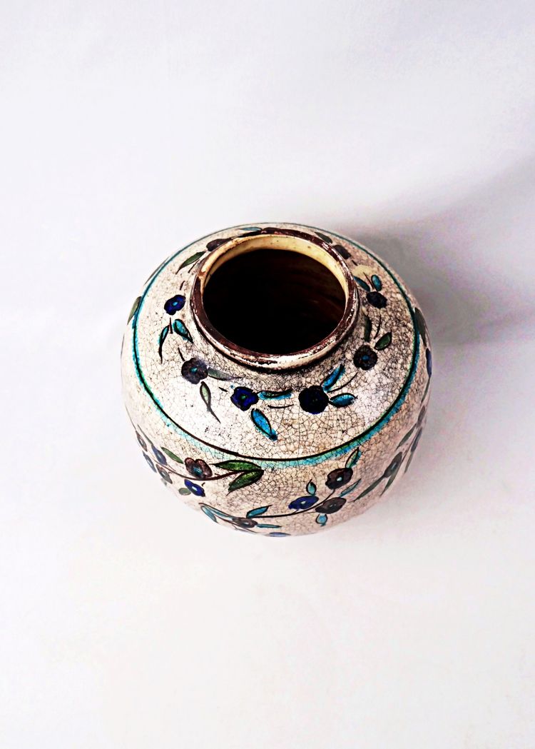 Vase boule aux olives artisanat populaire Perse milieu XXe