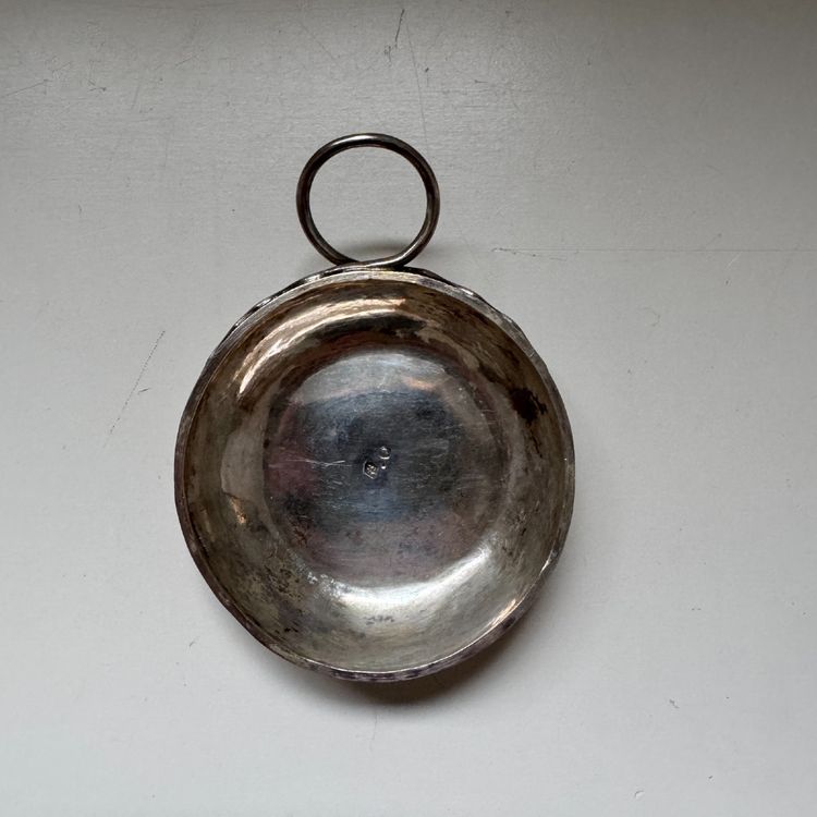 Solid silver wine taster with Minerva hallmark