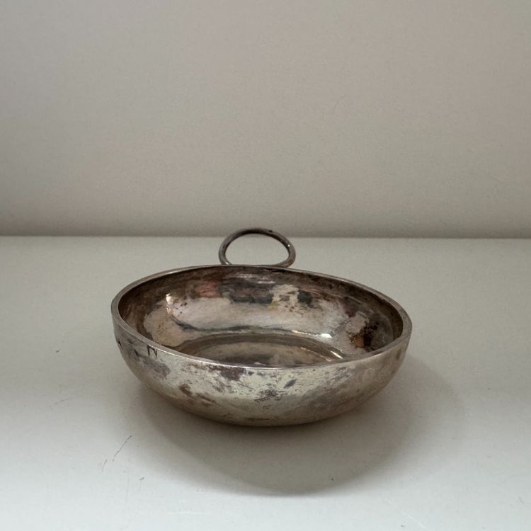 Solid silver wine taster with Minerva hallmark
