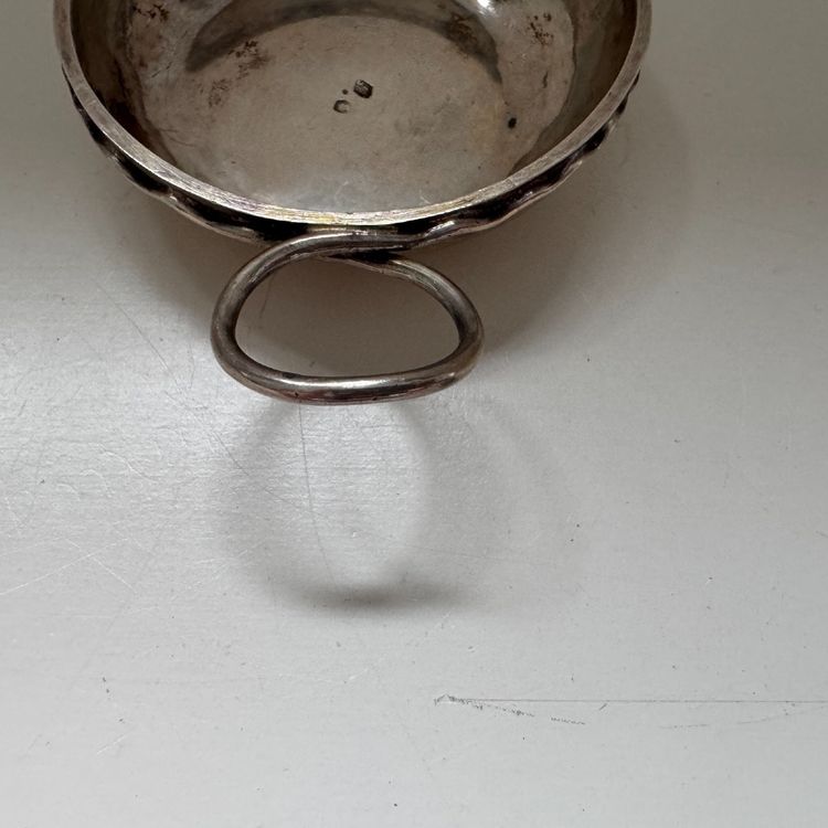 Solid silver wine taster with Minerva hallmark
