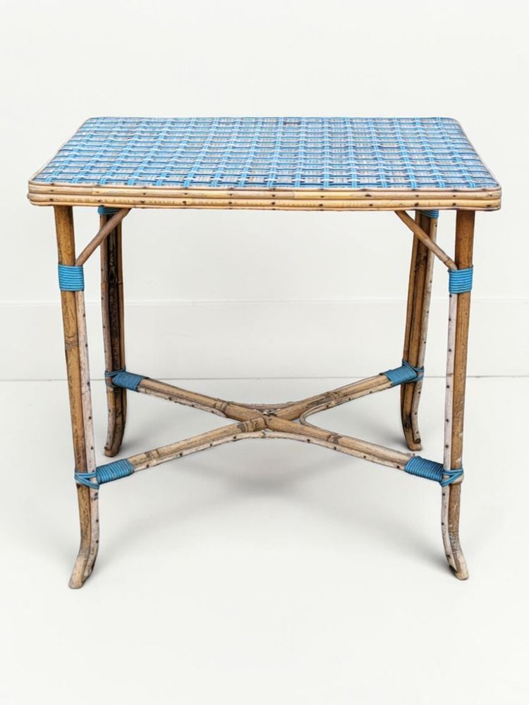 Woven rattan table, mid-20th century