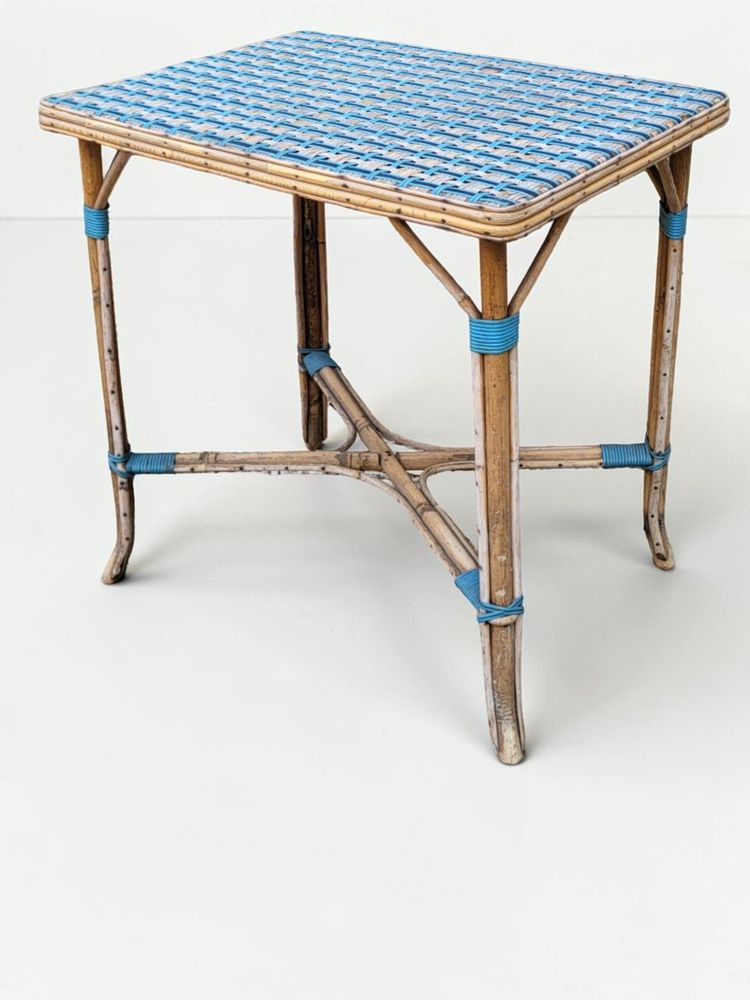 Woven rattan table, mid-20th century