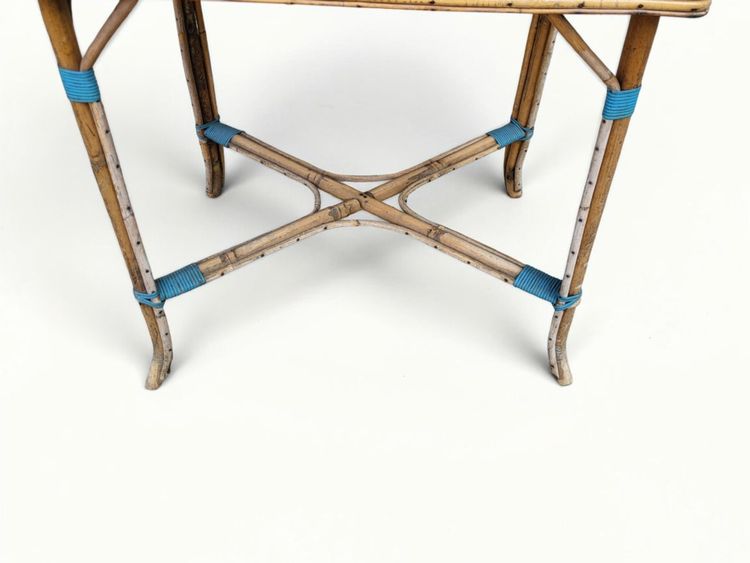 Woven rattan table, mid-20th century