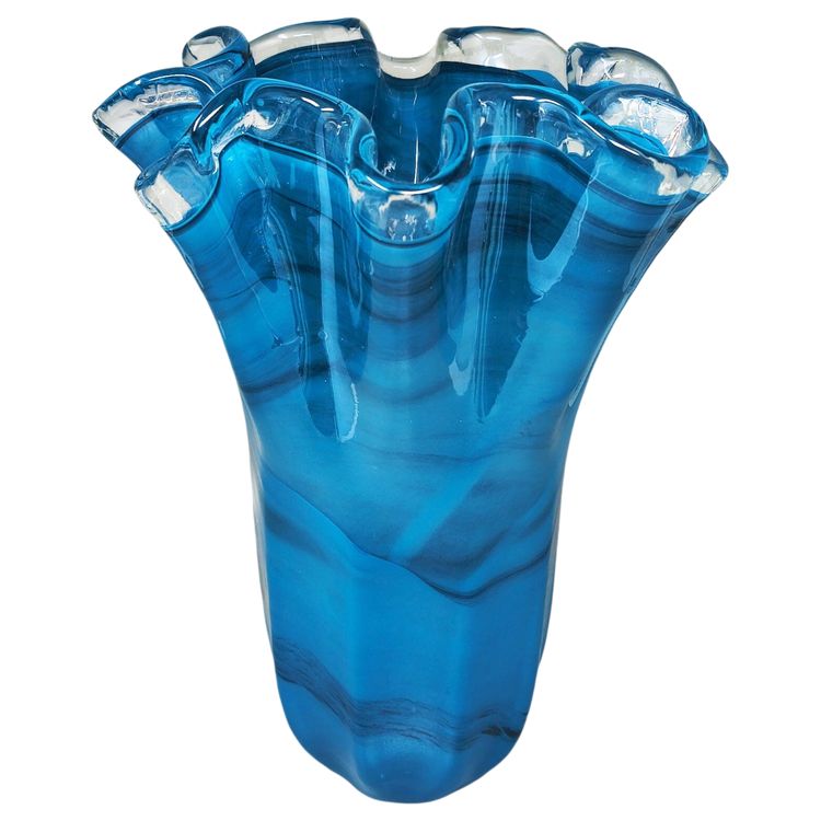 Superbe vase en verre de Murano « Fazzoletto » des années 1970, signé Dogi, Italie