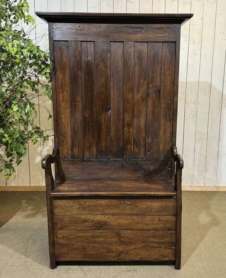 Meuble d'entrée, vestiaire breton en chêne et châtaignier 19ème 