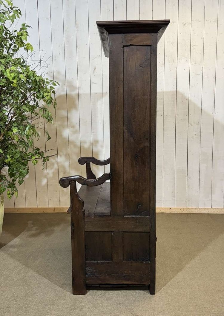 Meuble d'entrée, vestiaire breton en chêne et châtaignier 19ème 