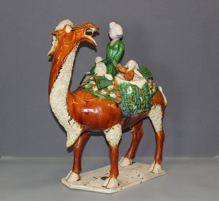 Important Glazed Ceramic Camel, China, 20th Century 