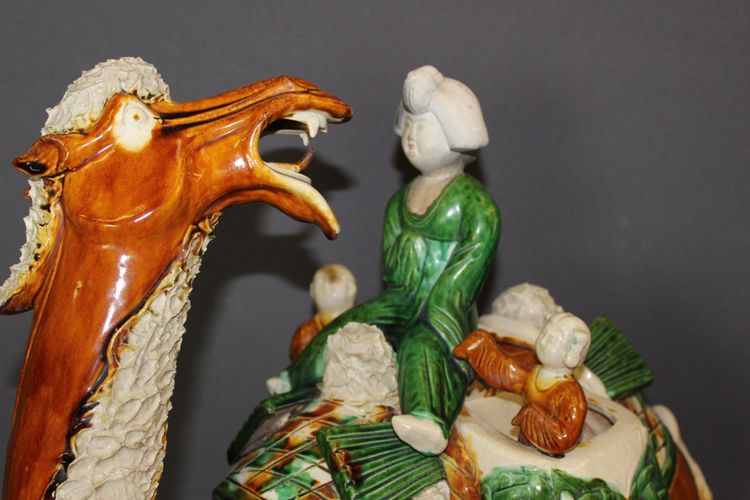 Important Glazed Ceramic Camel, China, 20th Century 
